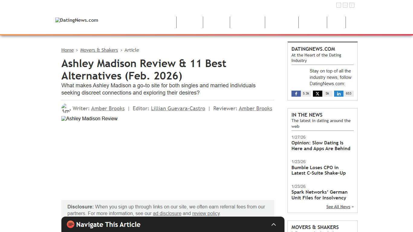 Ashley Madison Review & 11 Best Alternatives (Feb. 2026)